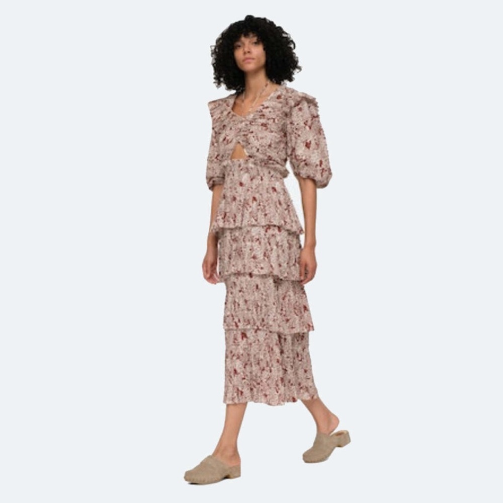 NWT size S Sea Priya Puff Sleeve Tiered Dress
